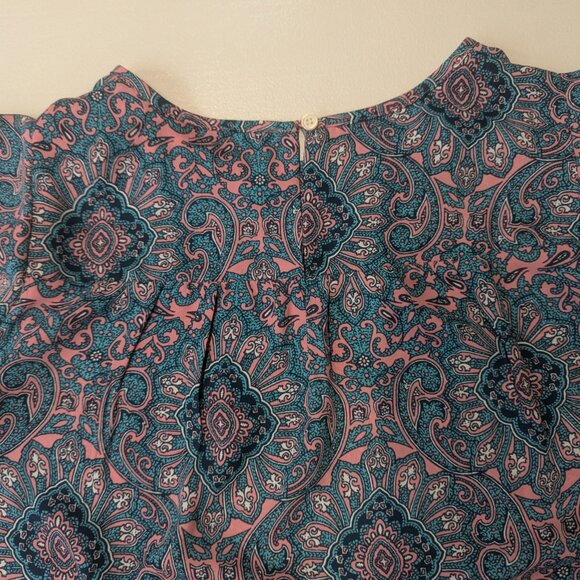 Loft Size Small Teal and Pink Paisley Tunic - Picture 4 of 14